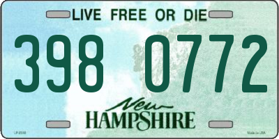 NH license plate 3980772