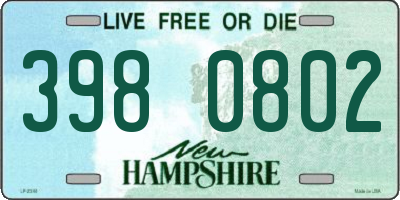NH license plate 3980802