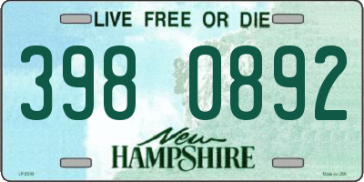 NH license plate 3980892