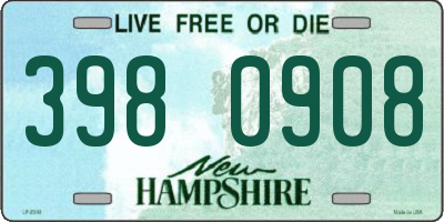 NH license plate 3980908