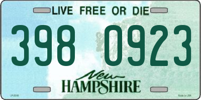 NH license plate 3980923