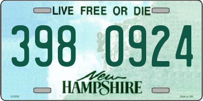 NH license plate 3980924