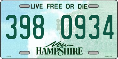 NH license plate 3980934