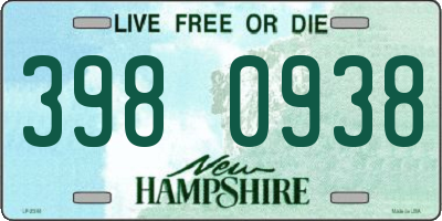 NH license plate 3980938