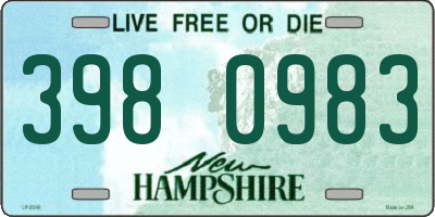 NH license plate 3980983