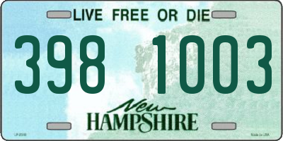 NH license plate 3981003
