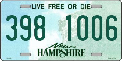 NH license plate 3981006