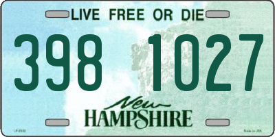 NH license plate 3981027