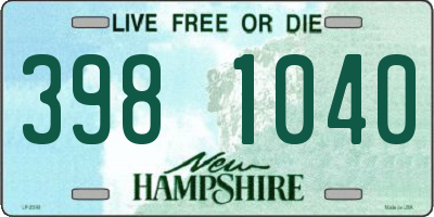 NH license plate 3981040