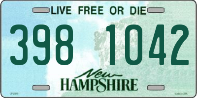 NH license plate 3981042