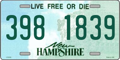 NH license plate 3981839