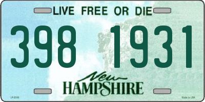 NH license plate 3981931