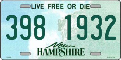 NH license plate 3981932