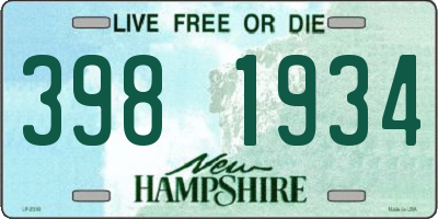 NH license plate 3981934