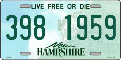 NH license plate 3981959
