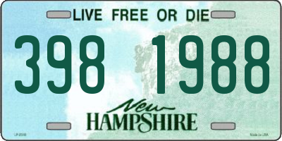 NH license plate 3981988