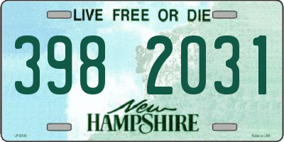 NH license plate 3982031