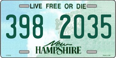 NH license plate 3982035