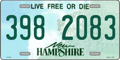 NH license plate 3982083