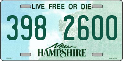 NH license plate 3982600