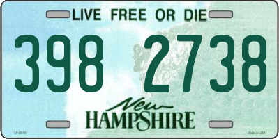 NH license plate 3982738