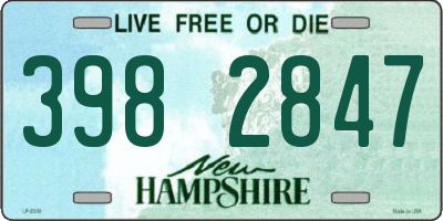 NH license plate 3982847