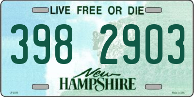 NH license plate 3982903