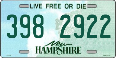 NH license plate 3982922