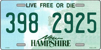 NH license plate 3982925