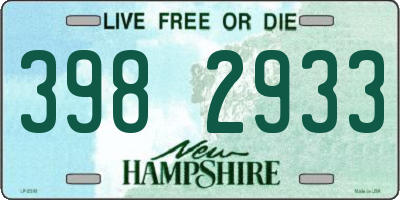 NH license plate 3982933