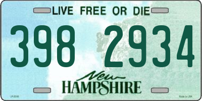 NH license plate 3982934