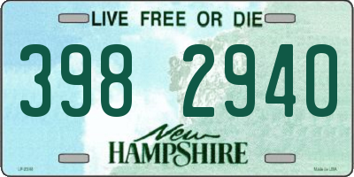 NH license plate 3982940