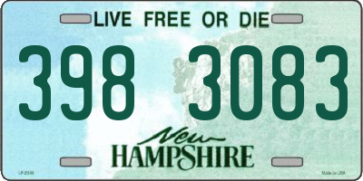 NH license plate 3983083