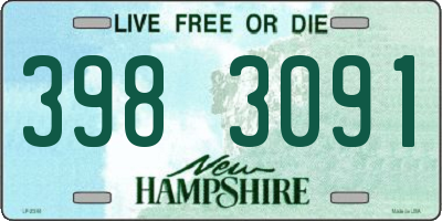NH license plate 3983091