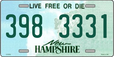 NH license plate 3983331