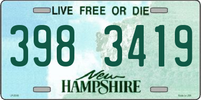 NH license plate 3983419