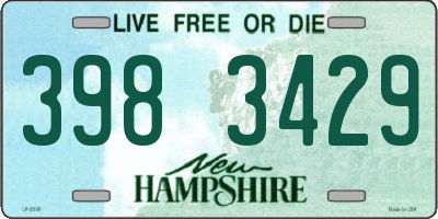 NH license plate 3983429