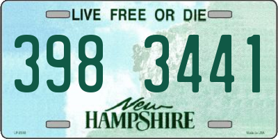 NH license plate 3983441