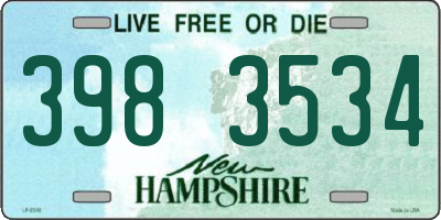 NH license plate 3983534