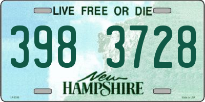 NH license plate 3983728