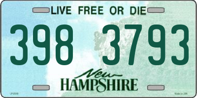 NH license plate 3983793