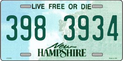 NH license plate 3983934