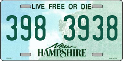 NH license plate 3983938
