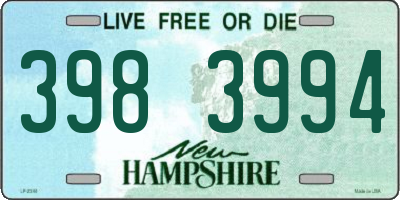 NH license plate 3983994