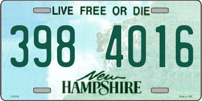 NH license plate 3984016