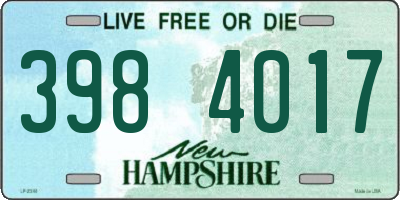 NH license plate 3984017