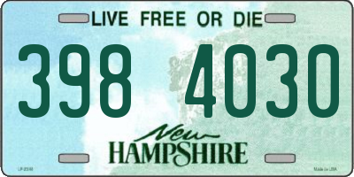 NH license plate 3984030