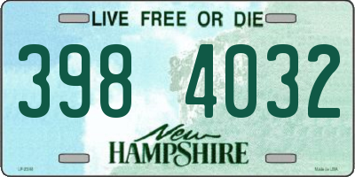 NH license plate 3984032