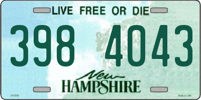 NH license plate 3984043