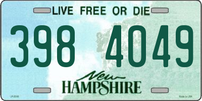 NH license plate 3984049